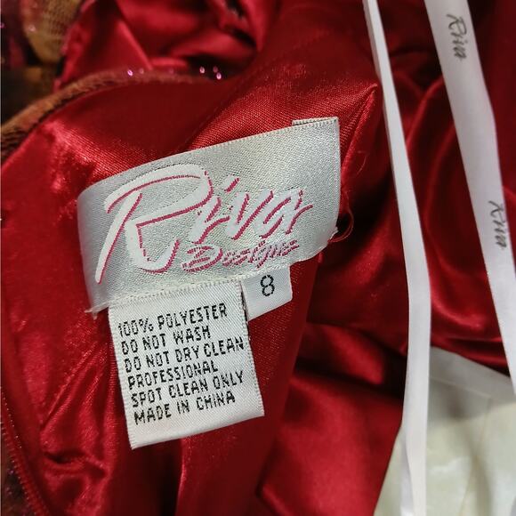 $348 NWT Riva Formal Evening Gown Size 8 Halter Maxi Dress Wedding Party Prom - Picture 9 of 15